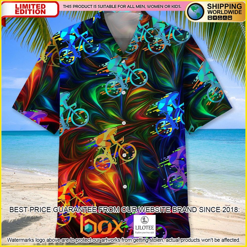 HOT Cycling Multicolor Short Sleeve Hawaii Shirt 2