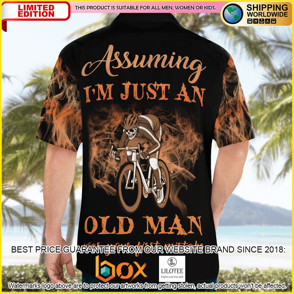 HOT Cycling Old Man Skull Short Sleeve Hawaii Shirt 4