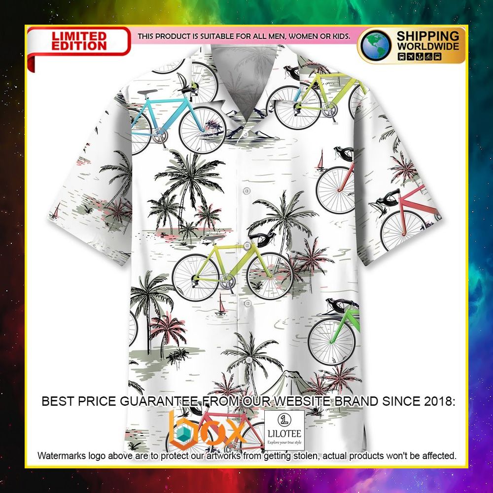 HOT Cycling Palm Tree Short Sleeve Hawaii Shirt 5