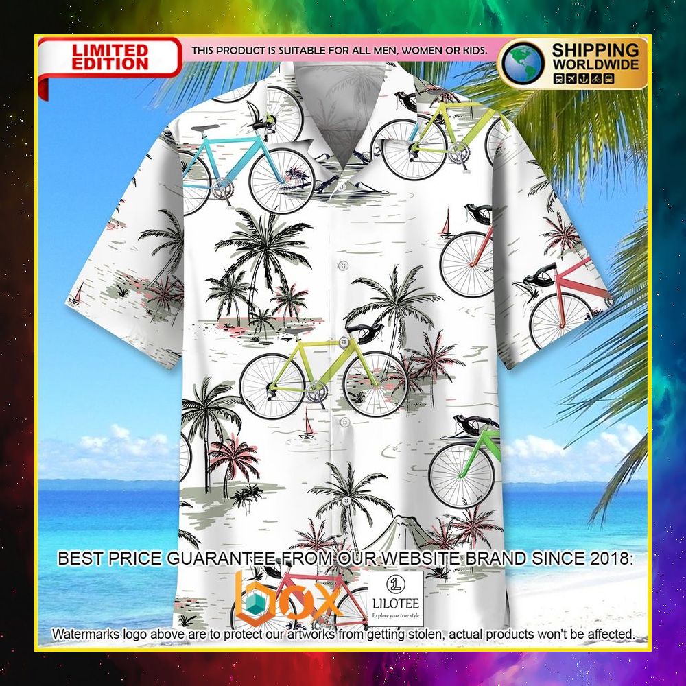 HOT Cycling Palm Tree Short Sleeve Hawaii Shirt 11