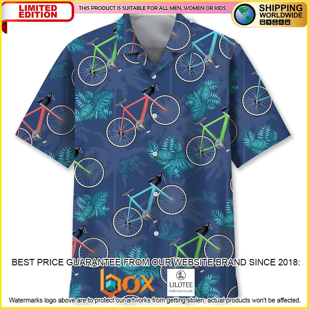 HOT Cycling Tropical Blue Short Sleeve Hawaii Shirt 12