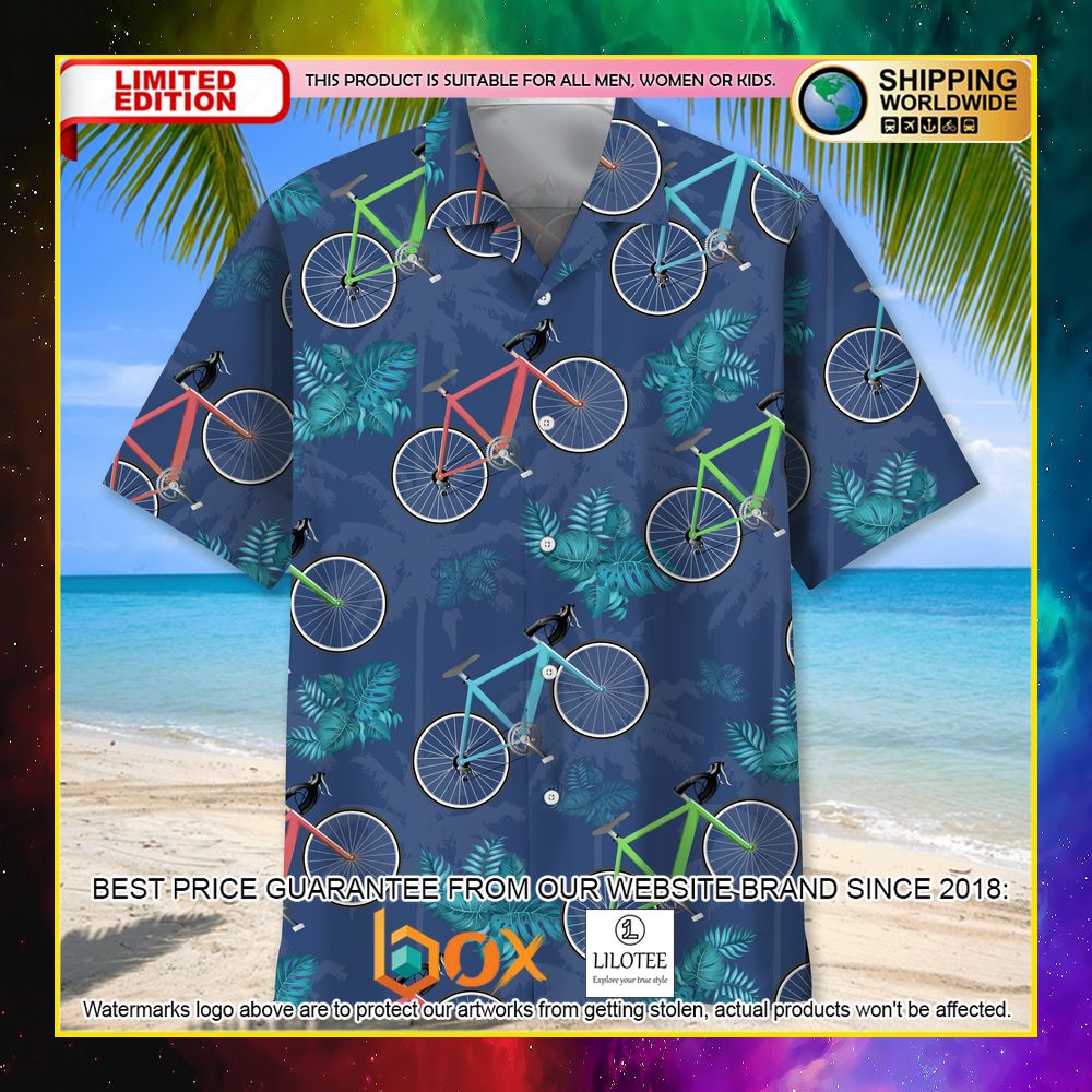 HOT Cycling Tropical Blue Short Sleeve Hawaii Shirt 6