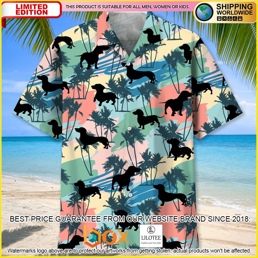 HOT Dachshund Coconut Palm Short Sleeve Hawaii Shirt 7