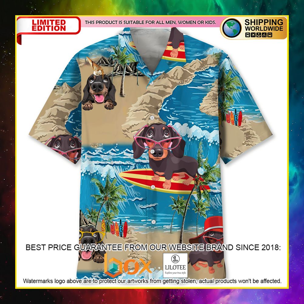 HOT Dachshund Cute Beach Short Sleeve Hawaii Shirt 5