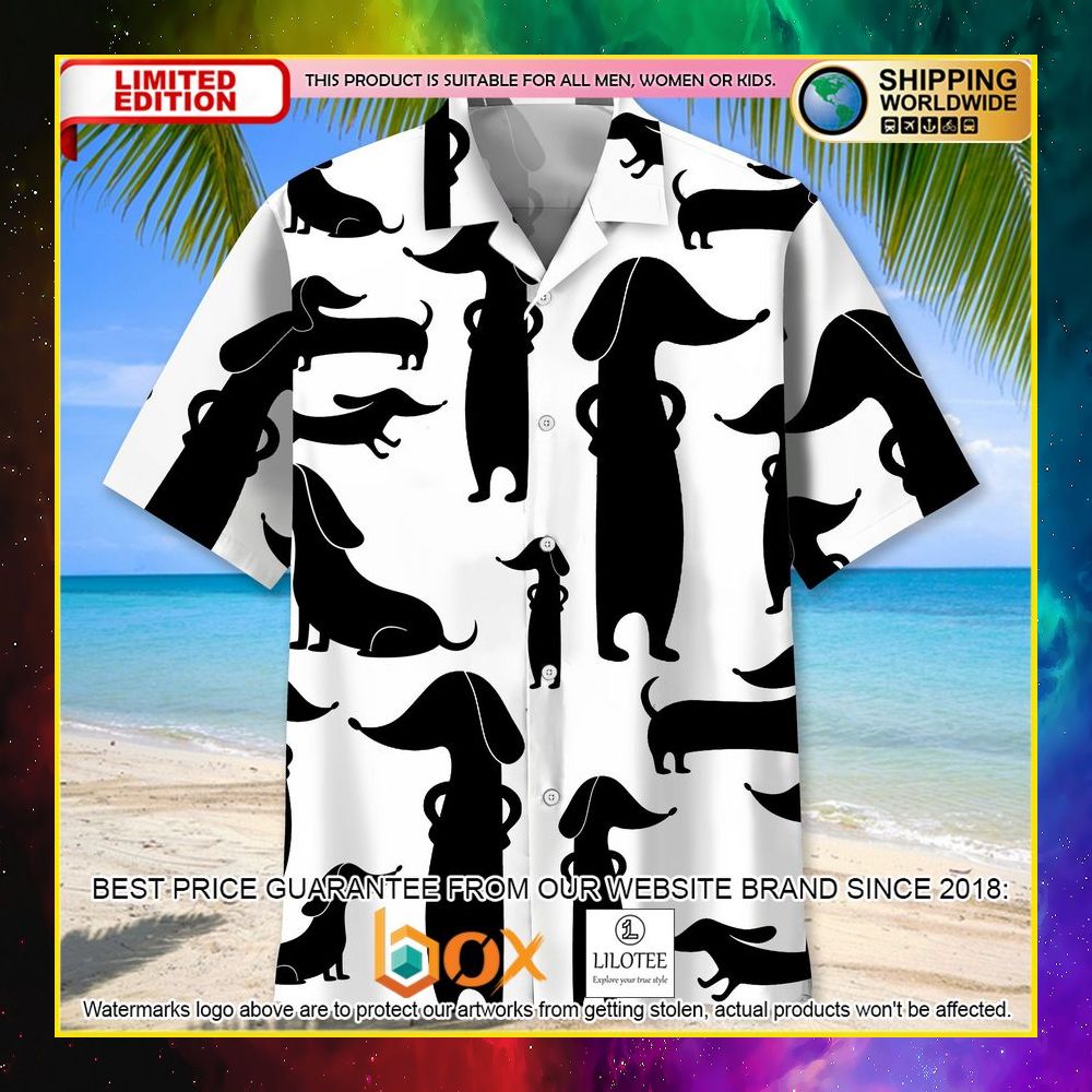 HOT Dachshund Funny Black Short Sleeve Hawaii Shirt 6