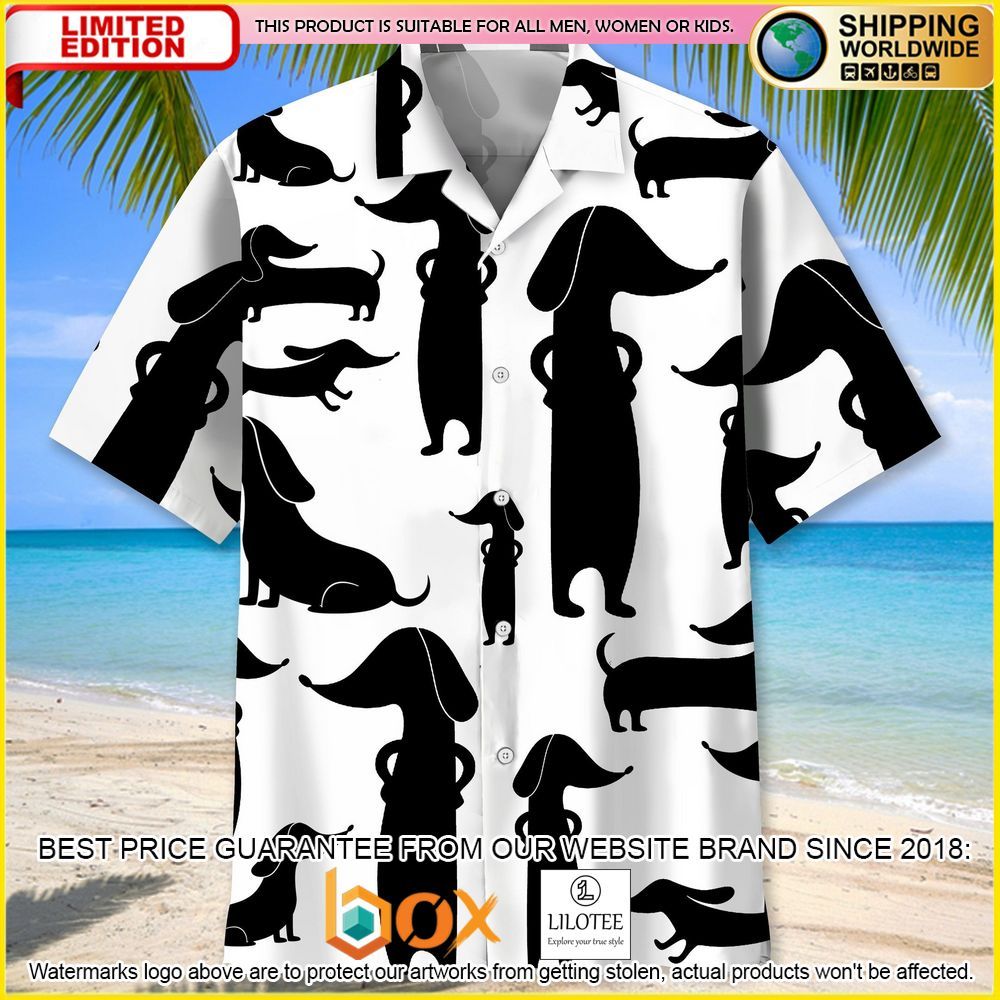 HOT Dachshund Funny Black Short Sleeve Hawaii Shirt 7