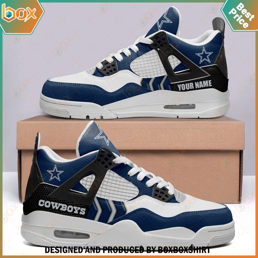 Dallas Cowboys Personalized Air Jordan 4 Sneakers 1
