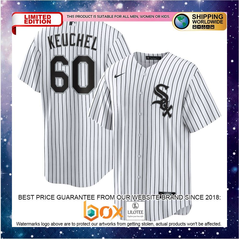 NEW Dallas Keuchel Chicago White Sox Home Replica Player White/Black Baseball Jersey 1