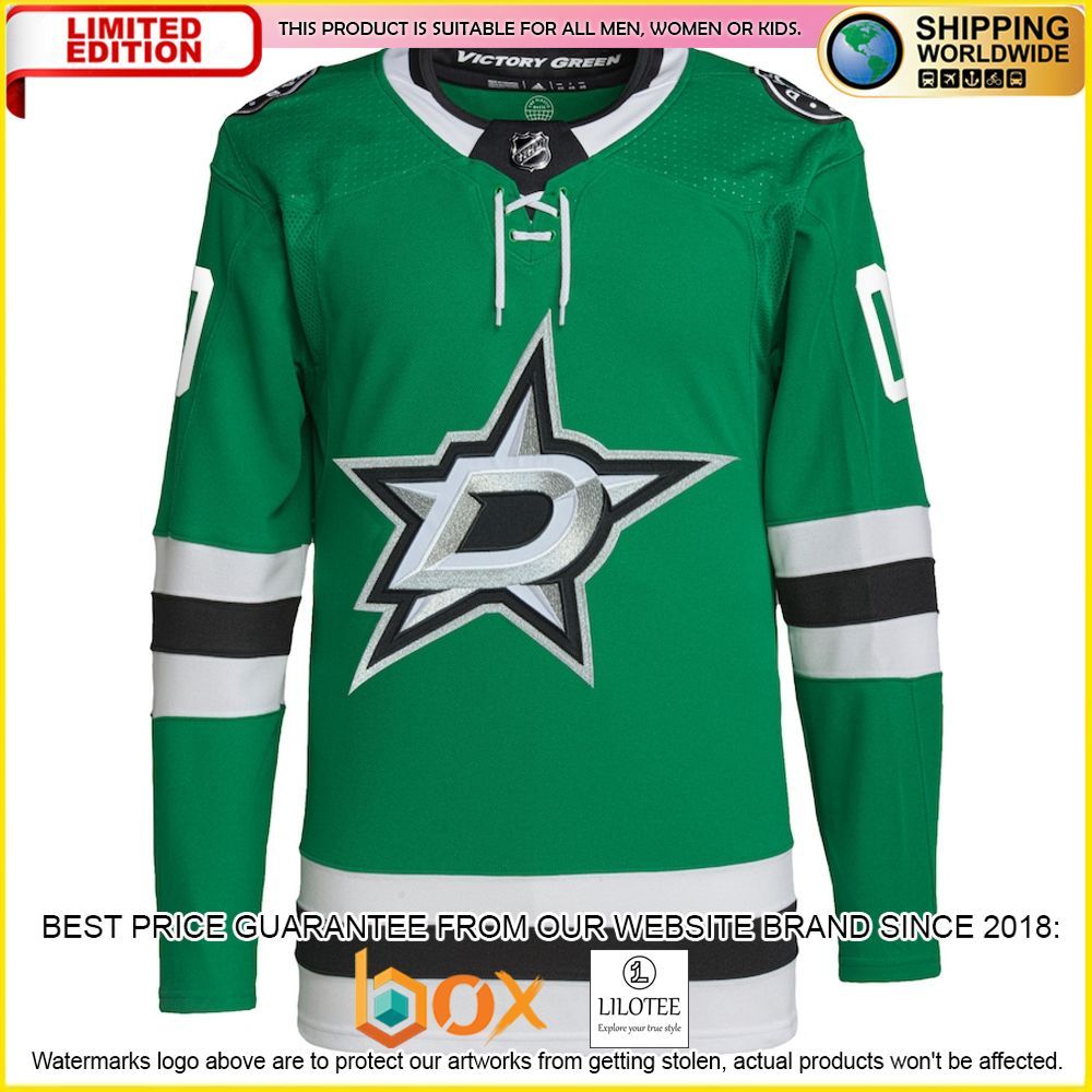 NEW Dallas Stars Adidas Custom Green Premium Hockey Jersey 2