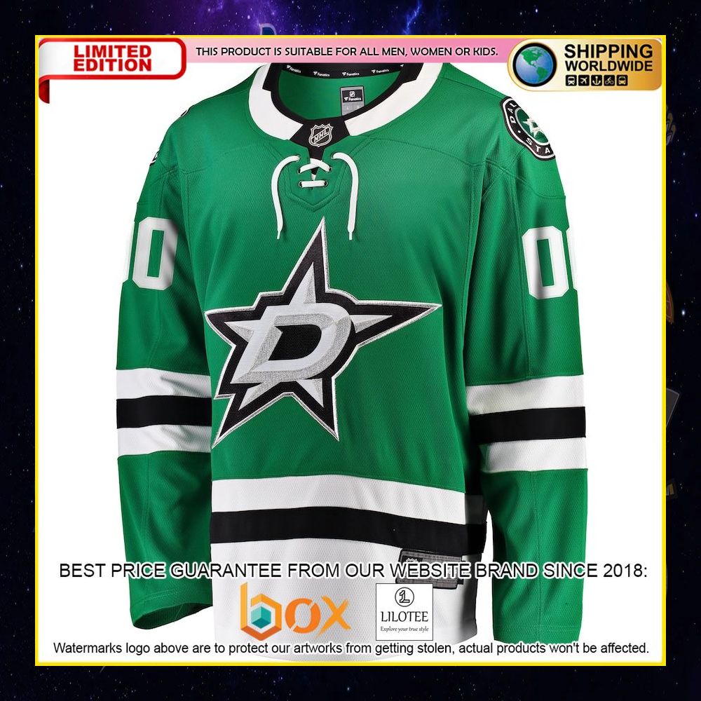 NEW Dallas Stars Fanatics Branded Home Custom Green Premium Hockey Jersey 2