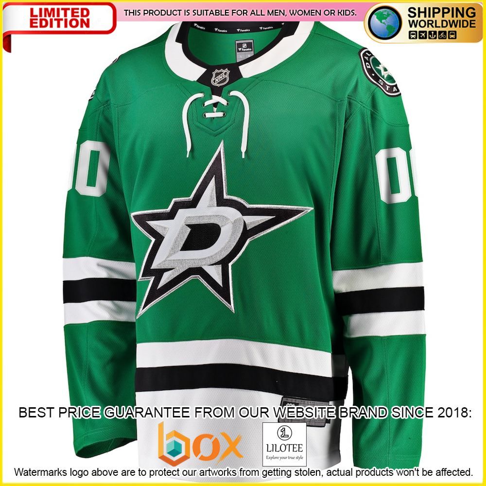 NEW Dallas Stars Fanatics Branded Home Custom Green Premium Hockey Jersey 1
