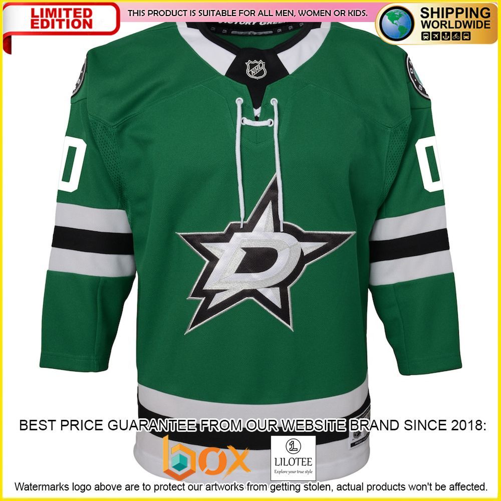 NEW Dallas Stars Youth Home Custom Premier Green Premium Hockey Jersey 2
