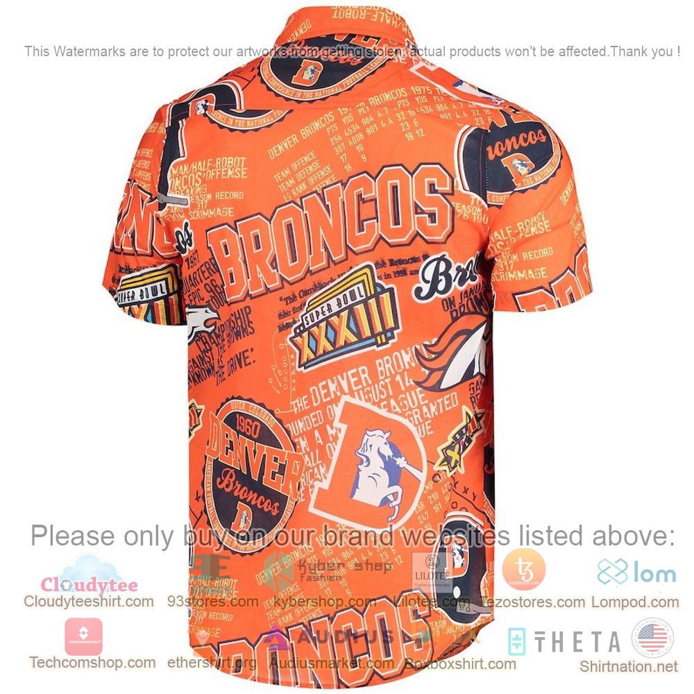 HOT Denver Broncos Orange Button-Up Hawaii Shirt 3