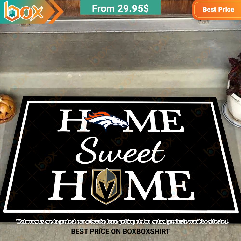 Denver Broncos Vegas Golden Knights Sweet Home Doormat 9