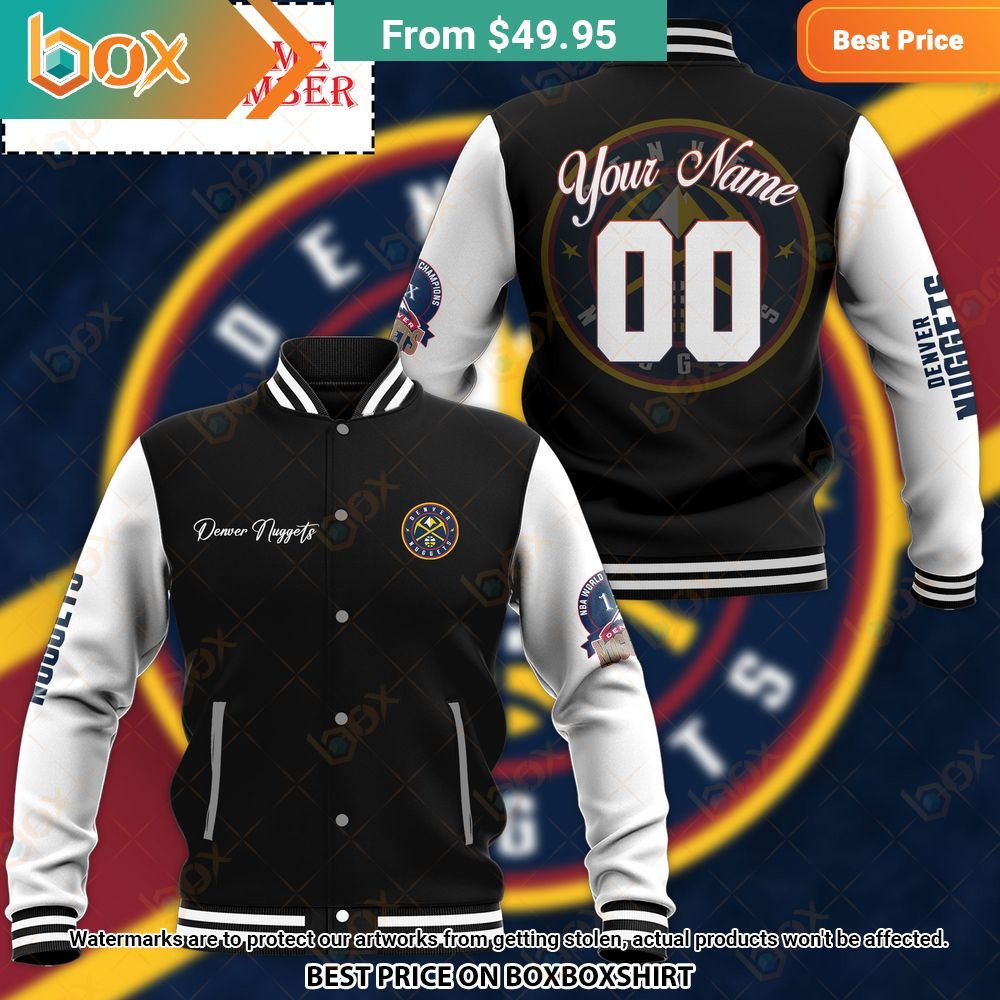 Denver Nuggets Custom Baseball Jacket 1