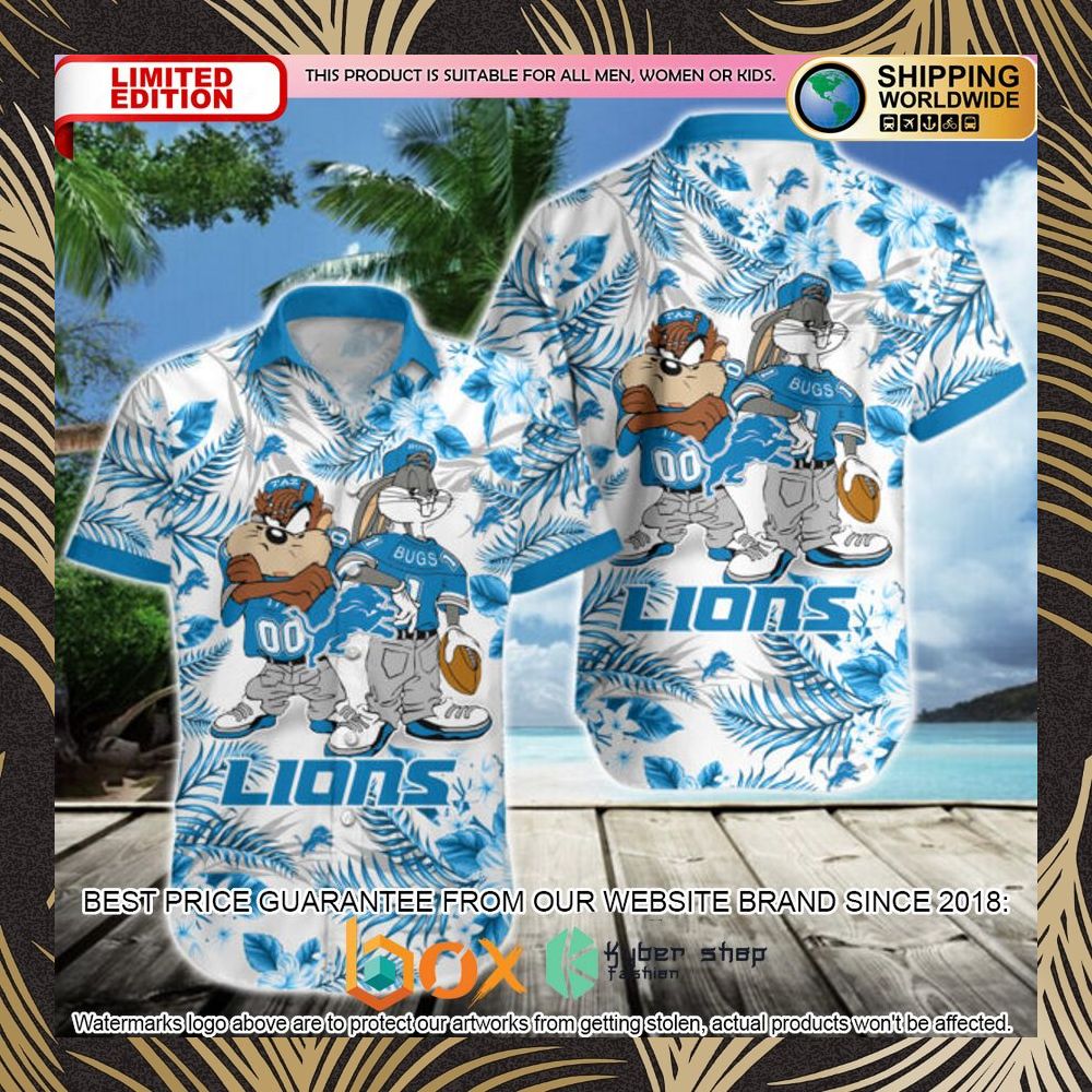 BEST Bugs Bunny Taz Detroit Lions Hawaii Shirt 10