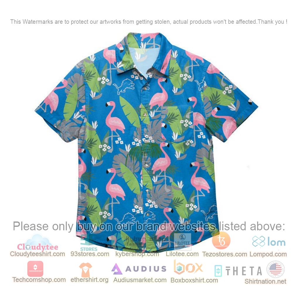 HOT Detroit Lions Floral Button-Up Hawaii Shirt 1