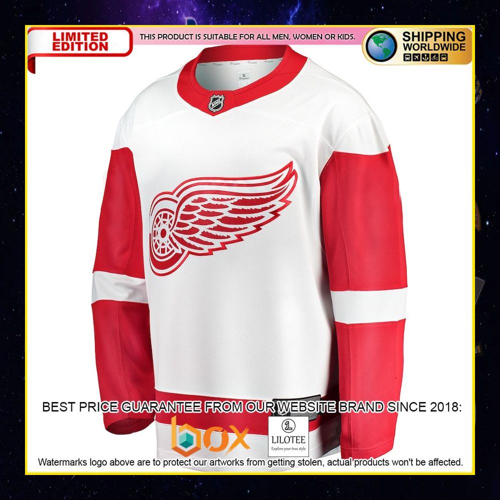 NEW Detroit Red Wings Fanatics Branded Away Custom White Premium Hockey Jersey 7
