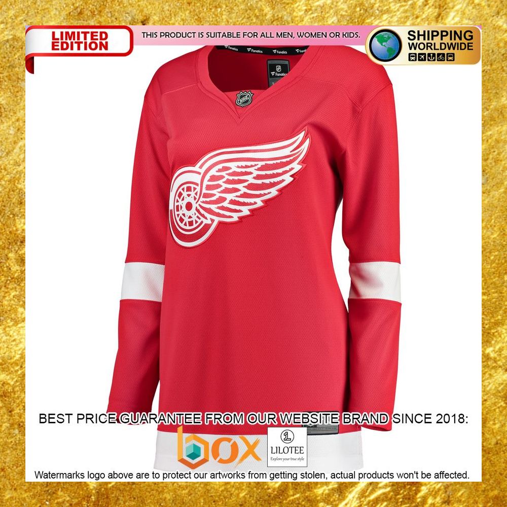 NEW Detroit Red Wings Women's Home Red Hockey Jersey 7