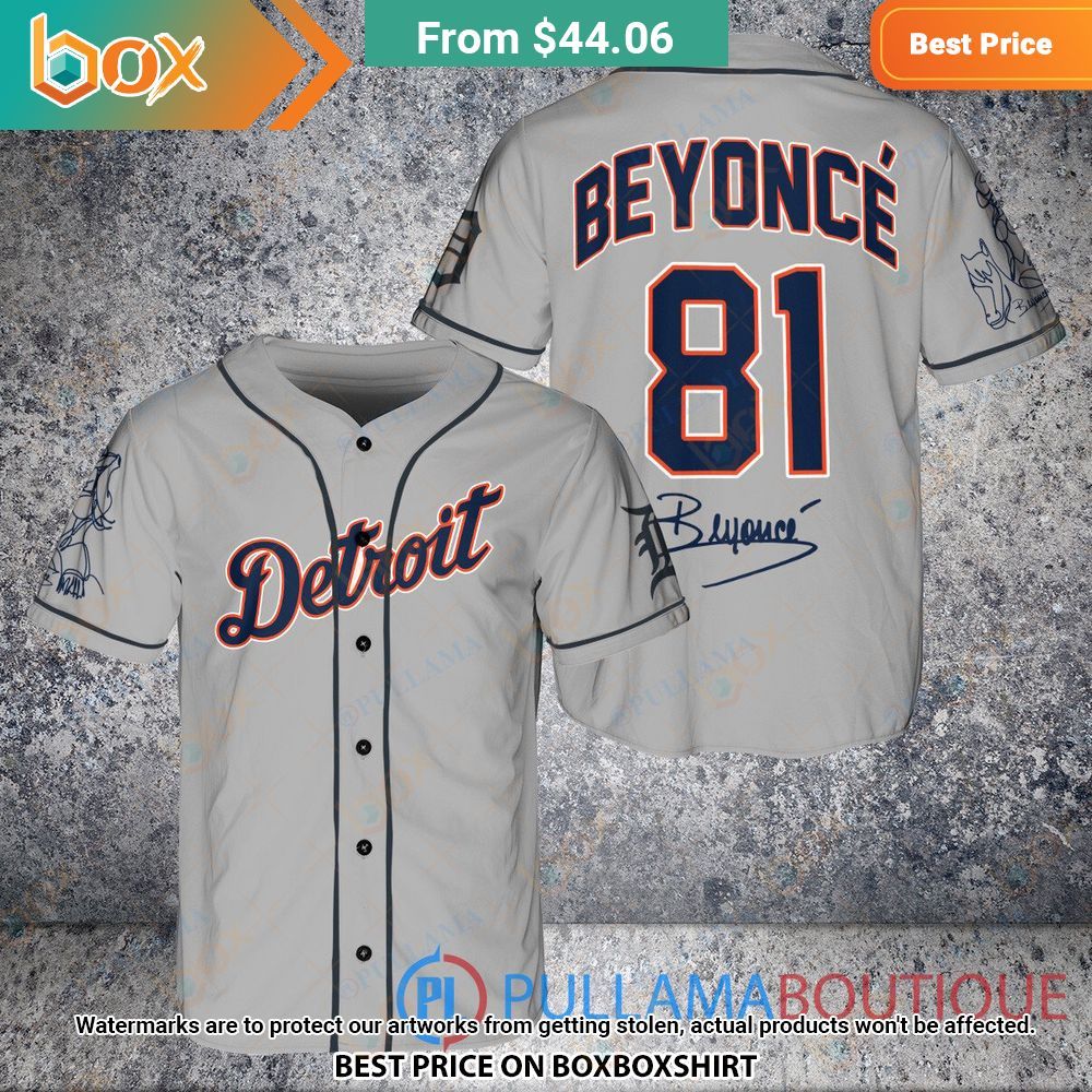 Detroit Tigers Beyonce Gray Baseball Jersey 7