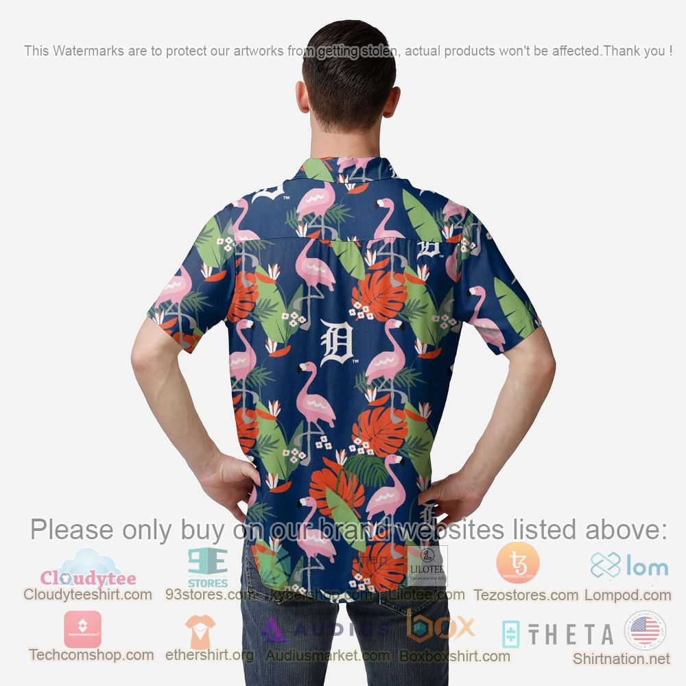 HOT Detroit Tigers Floral Button-Up Hawaii Shirt 2