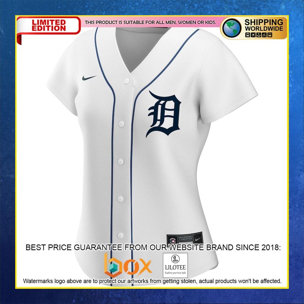 HOT Detroit Tigers Women's Custom Name Number White Baseball Jersey Shirt 5