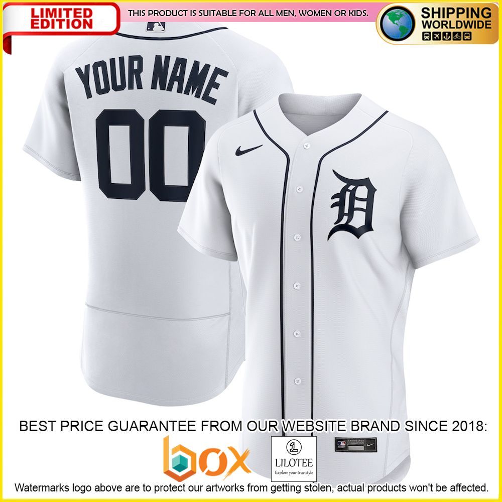 HOT Detroit Tigers Custom Name Number White Baseball Jersey Shirt 1