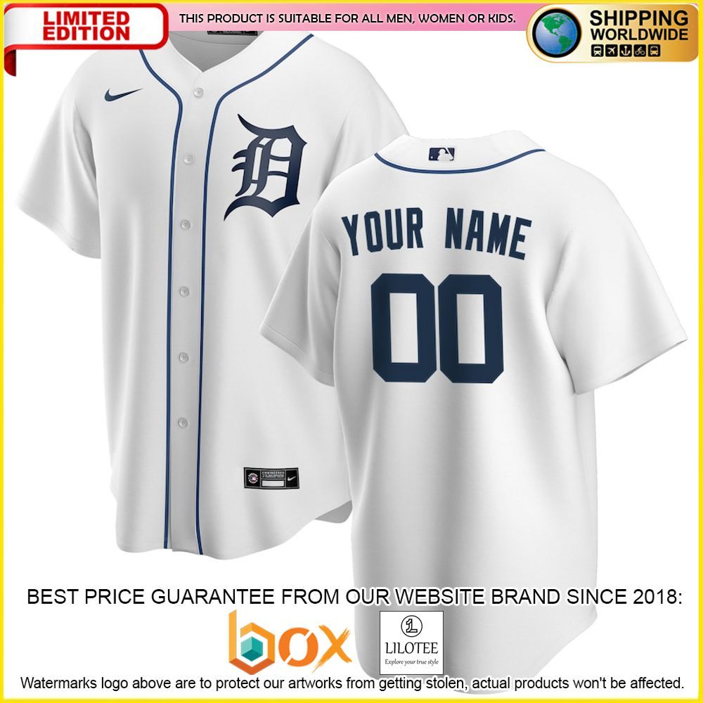 HOT Detroit Tigers Team Custom Name Number White Baseball Jersey Shirt 1