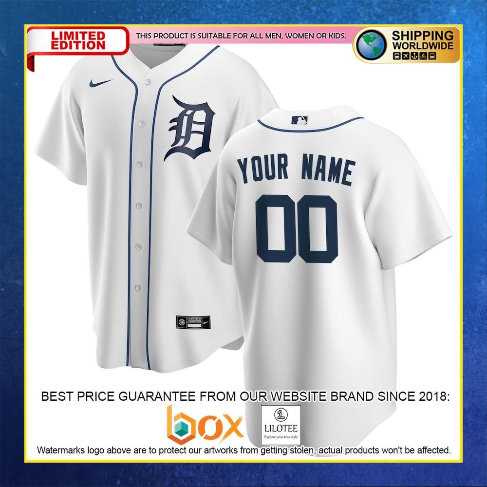 HOT Detroit Tigers Team Custom Name Number White Baseball Jersey Shirt 4