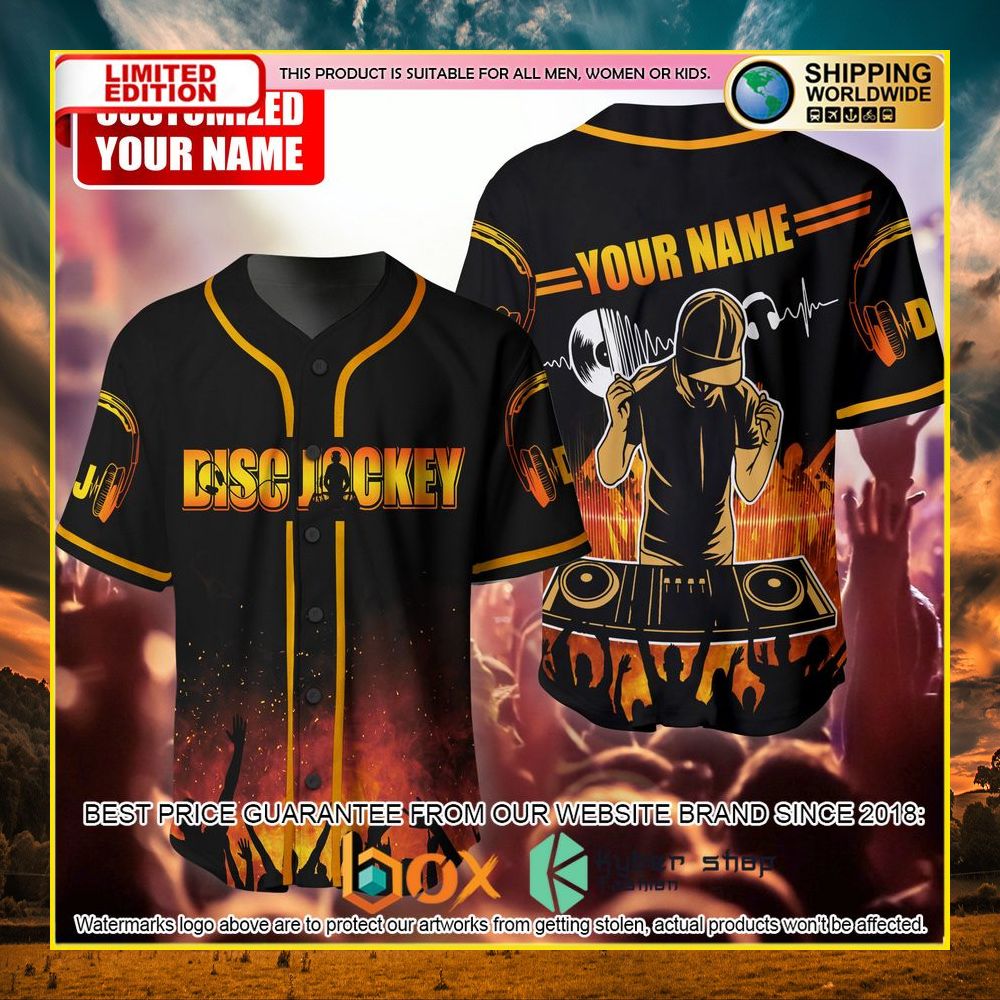 NEW Disc Jockey Custom Name Premium Baseball Jersey 4