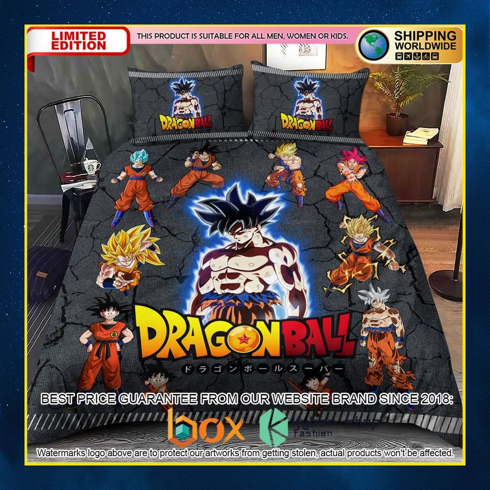 NEW Dragon Ball Goku Power Level Crack Luxury Bedding Set 11