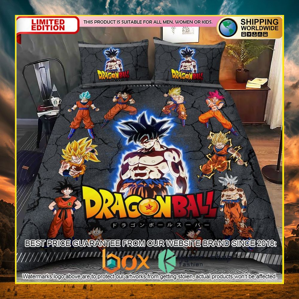 NEW Dragon Ball Goku Power Level Crack Luxury Bedding Set 6