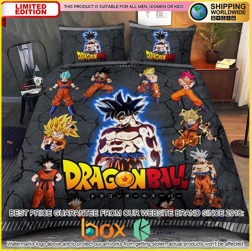 NEW Dragon Ball Goku Power Level Crack Luxury Bedding Set 1