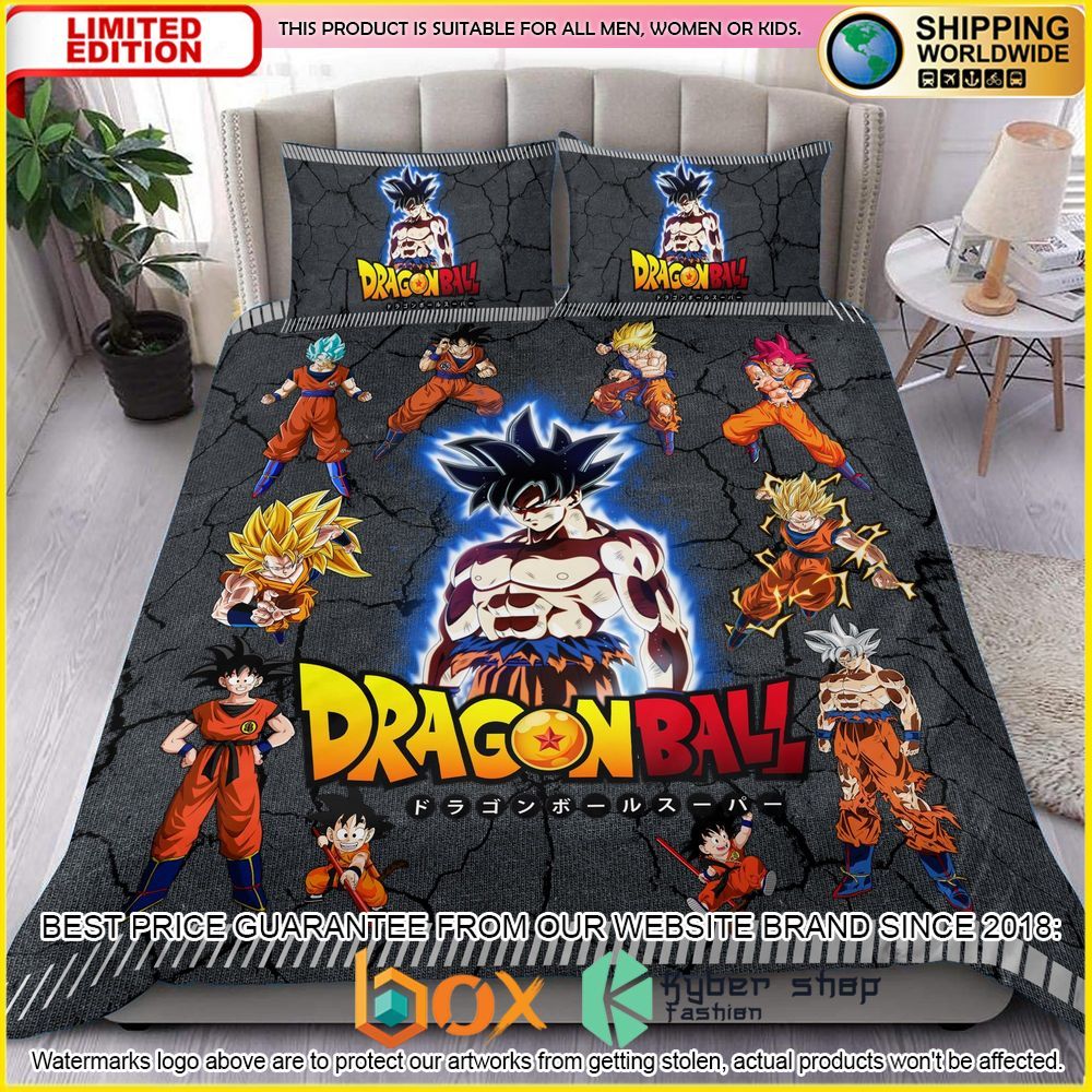 NEW Dragon Ball Goku Power Level Crack Luxury Bedding Set 2