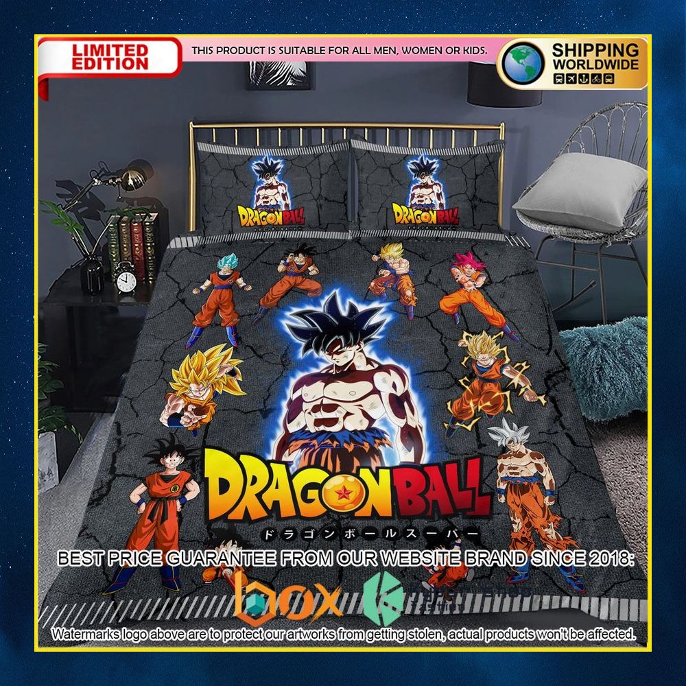 NEW Dragon Ball Goku Power Level Crack Luxury Bedding Set 14