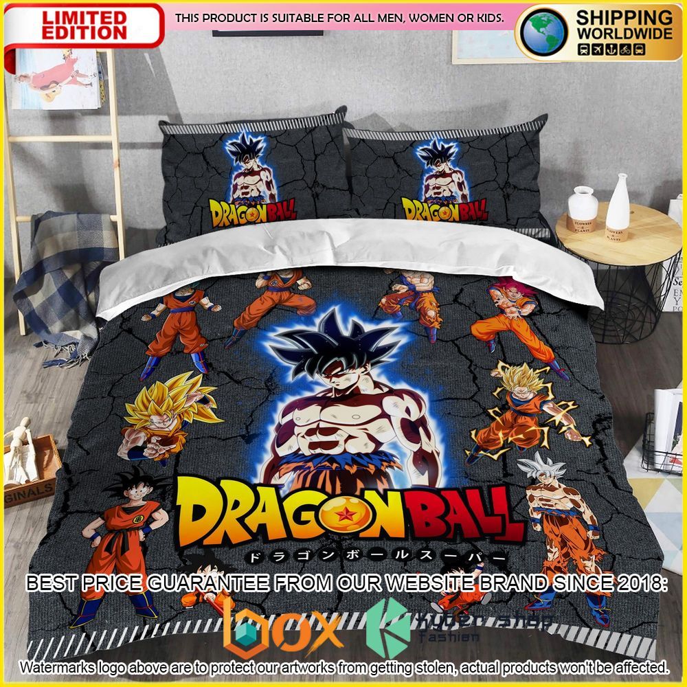 NEW Dragon Ball Goku Power Level Crack Luxury Bedding Set 5