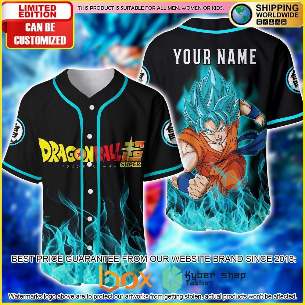 NEW Dragon Ball Super Songoku Custom Name Premium Baseball Jersey 1