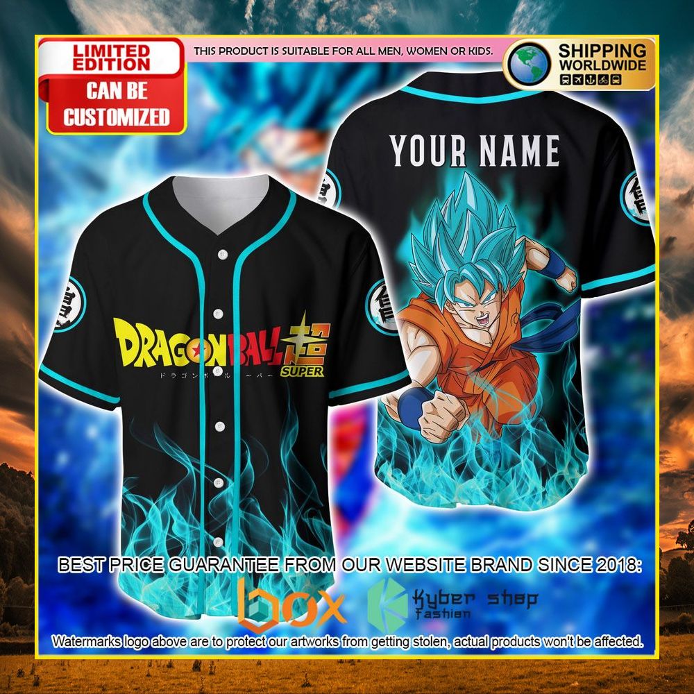 NEW Dragon Ball Super Songoku Custom Name Premium Baseball Jersey 5