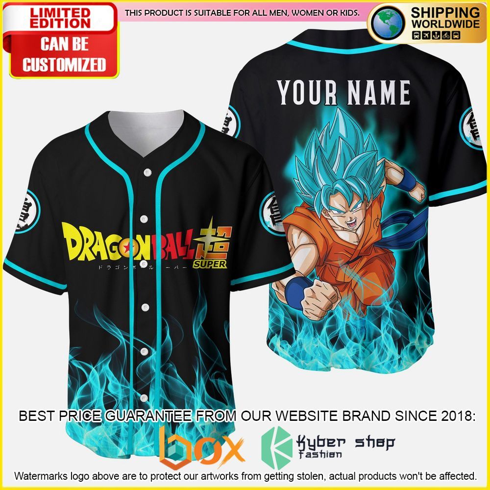 NEW Dragon Ball Super Songoku Custom Name Premium Baseball Jersey 2