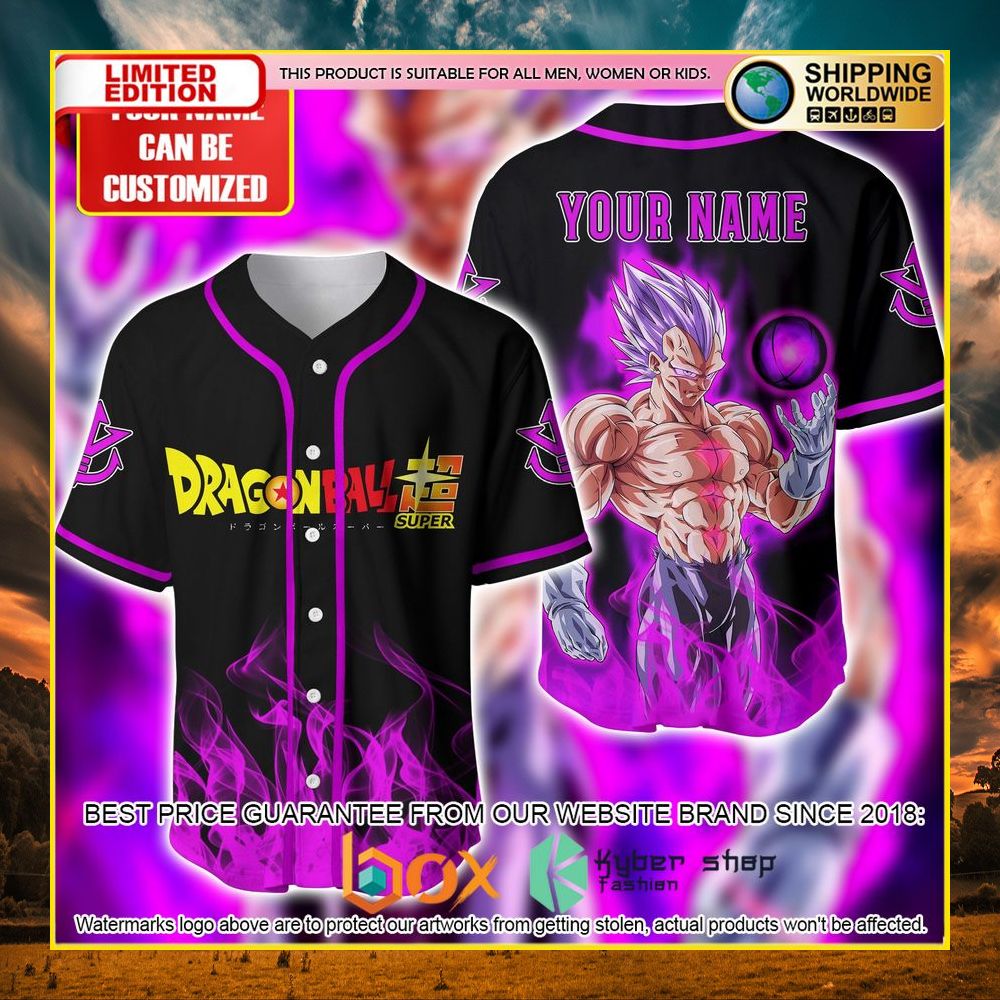 NEW Dragon Ball Super Vegeta Custom Name Premium Baseball Jersey 5