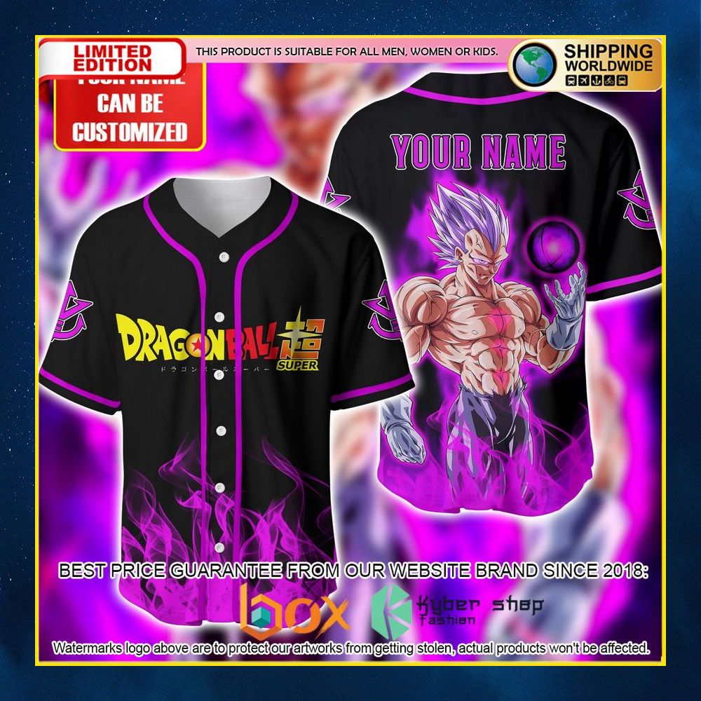 NEW Dragon Ball Super Vegeta Custom Name Premium Baseball Jersey 9