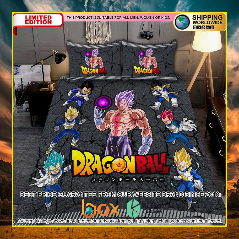 NEW Dragon Ball Vegeta Power Level Crack Luxury Bedding Set 8