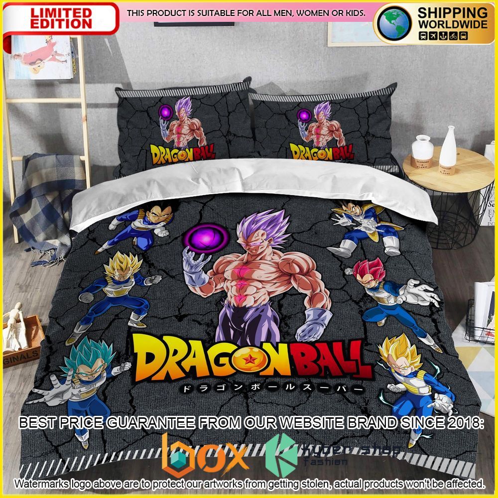 NEW Dragon Ball Vegeta Power Level Crack Luxury Bedding Set 4