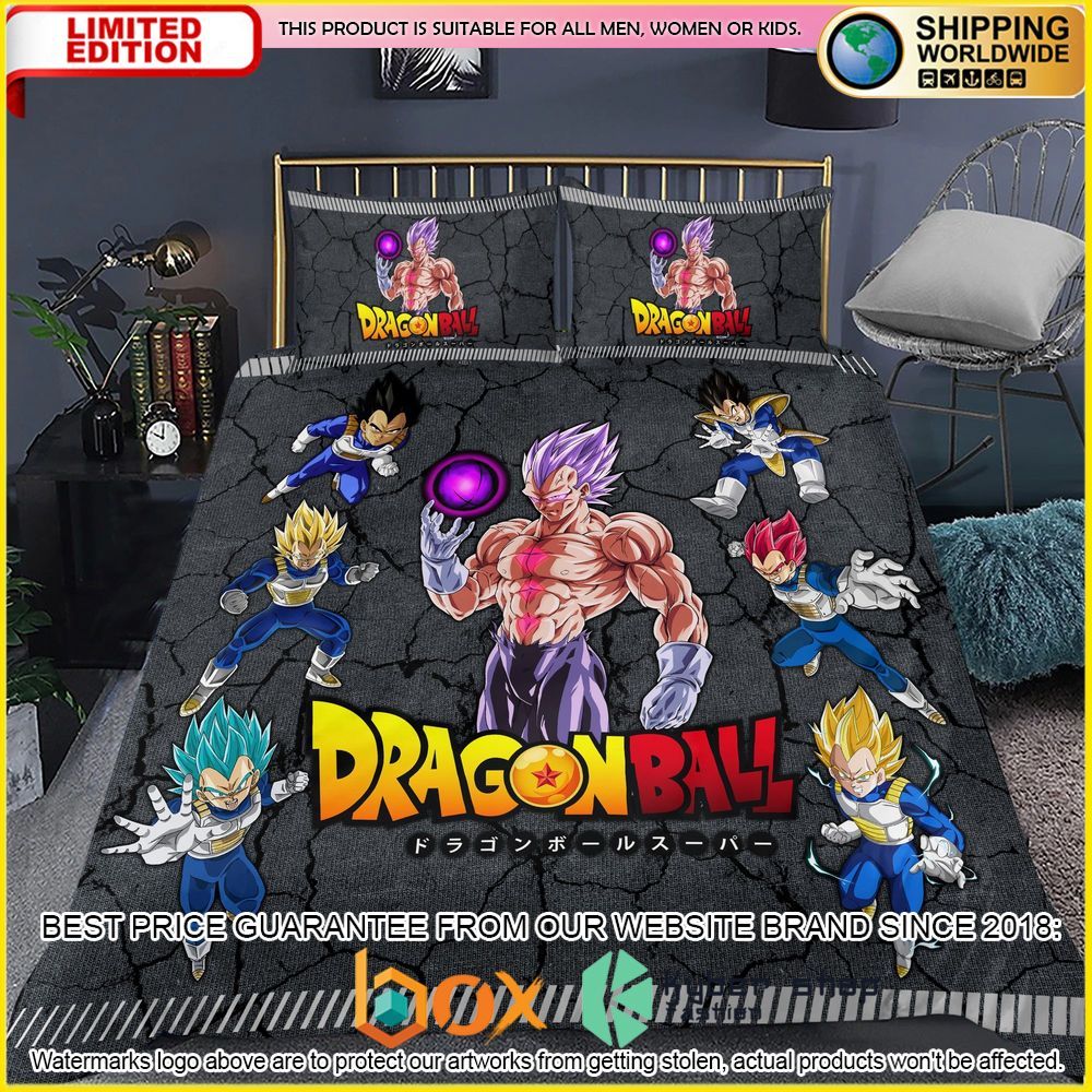 NEW Dragon Ball Vegeta Power Level Crack Luxury Bedding Set 5