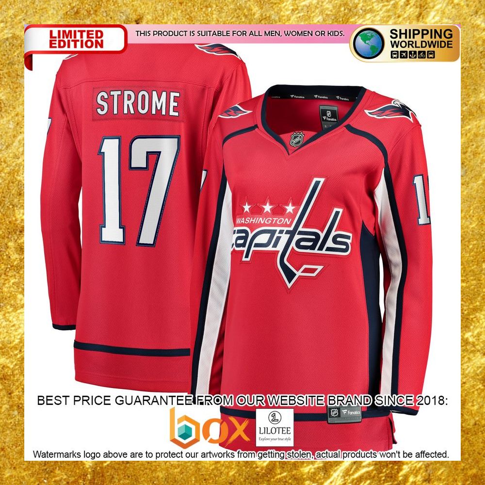 NEW Dylan Strome Washington Capitals Women's Home Player Red Hockey Jersey 5