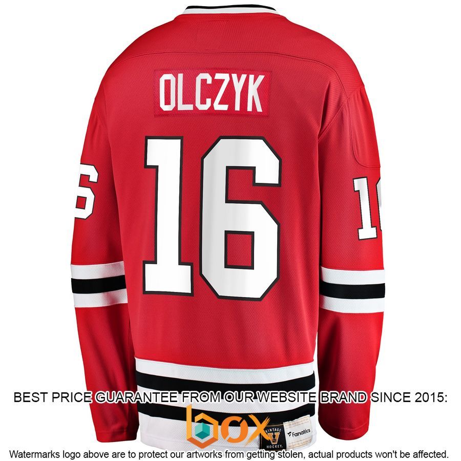 NEW Eddie Olczyk Chicago Blackhawks Premier Retired Player Red Hockey Jersey 3