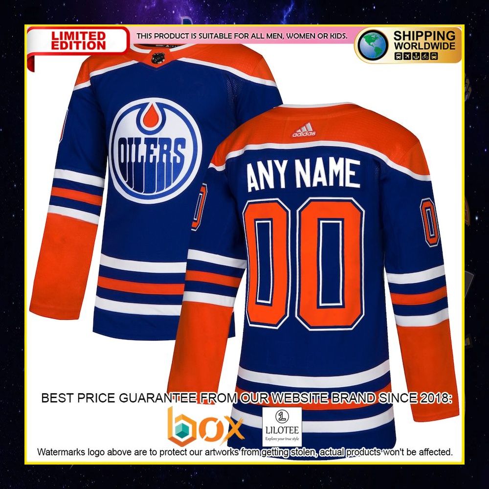 NEW Edmonton Oilers Adidas Custom Orange Premium Hockey Jersey 10