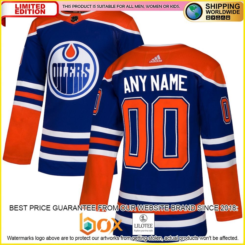 NEW Edmonton Oilers Adidas Custom Orange Premium Hockey Jersey 4