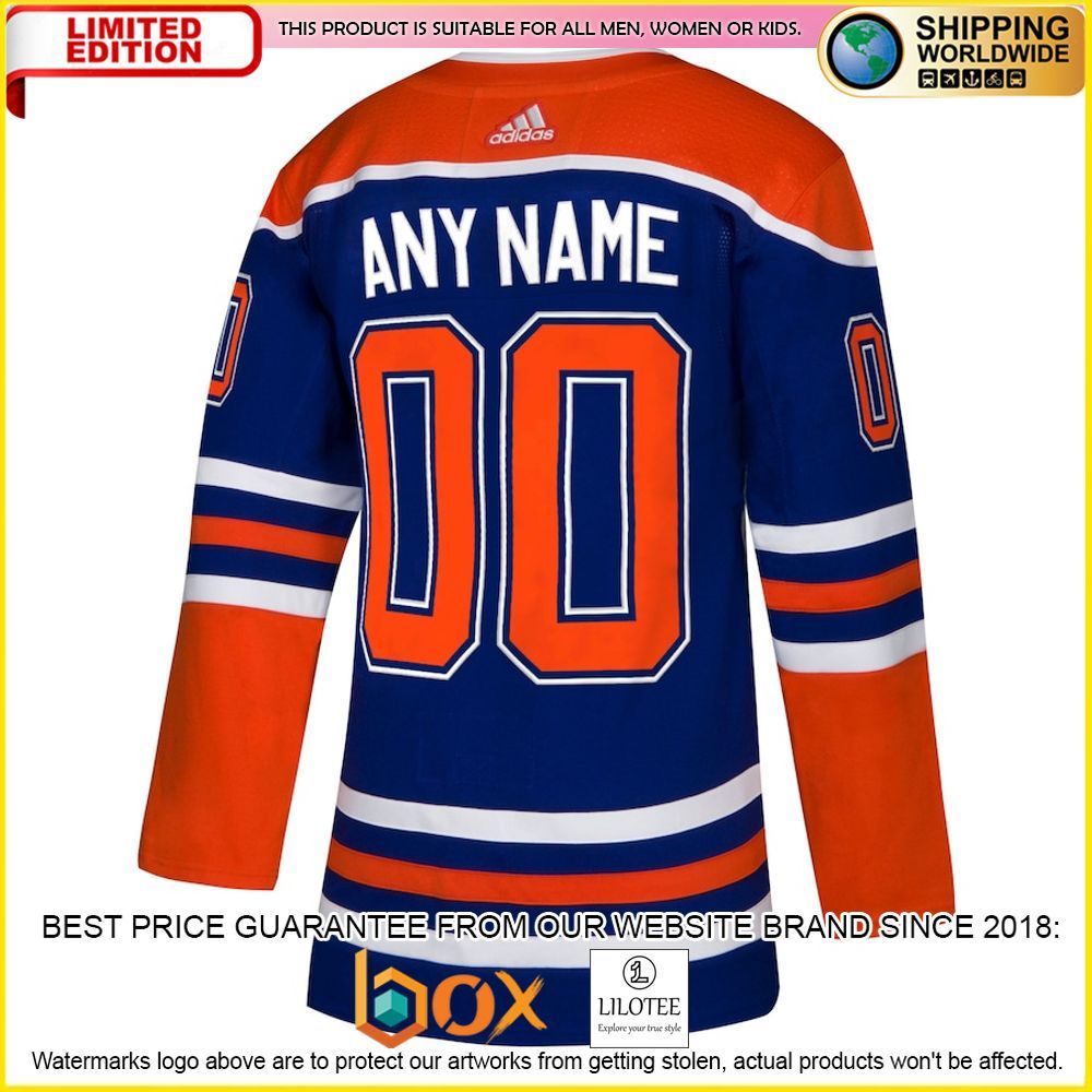 NEW Edmonton Oilers Adidas Custom Orange Premium Hockey Jersey 6