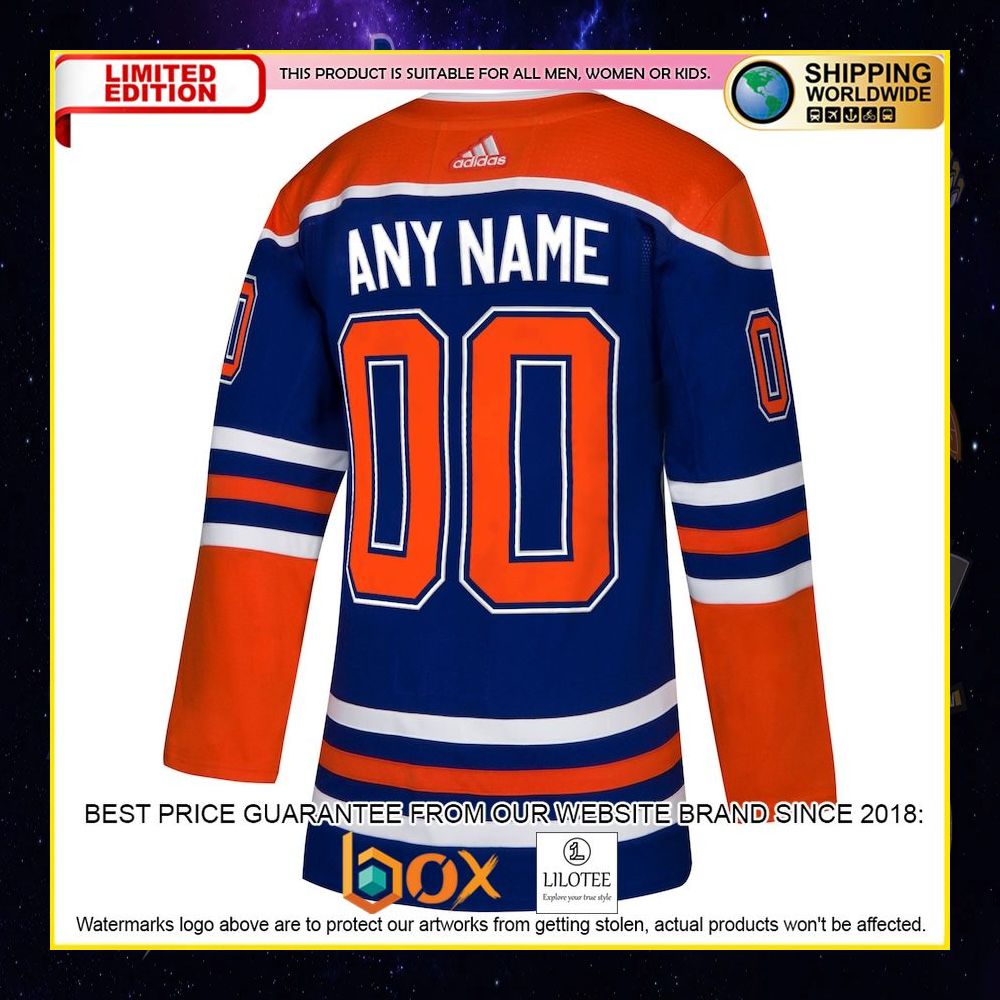 NEW Edmonton Oilers Adidas Custom Orange Premium Hockey Jersey 12